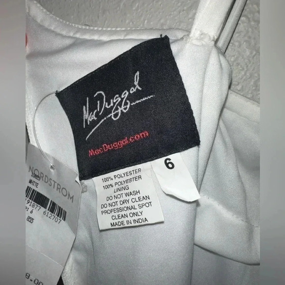 Mac Duggal 10825 Sequin One Shoulder High Low Gown SZ 6 White - Picture 8 of 11